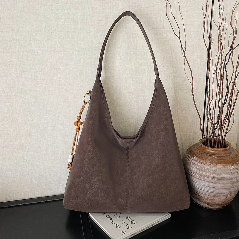 

Fashion Solid Color Faux Suede Retro Hasp Sweet Shoulder Bags High Quality Commuting Versatile Casual Large Capacity Ladies Bags