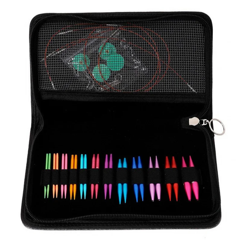 Aluminum Interchangeable Circular Knitting Needle Set Sleeves Necklines 5.5 cm