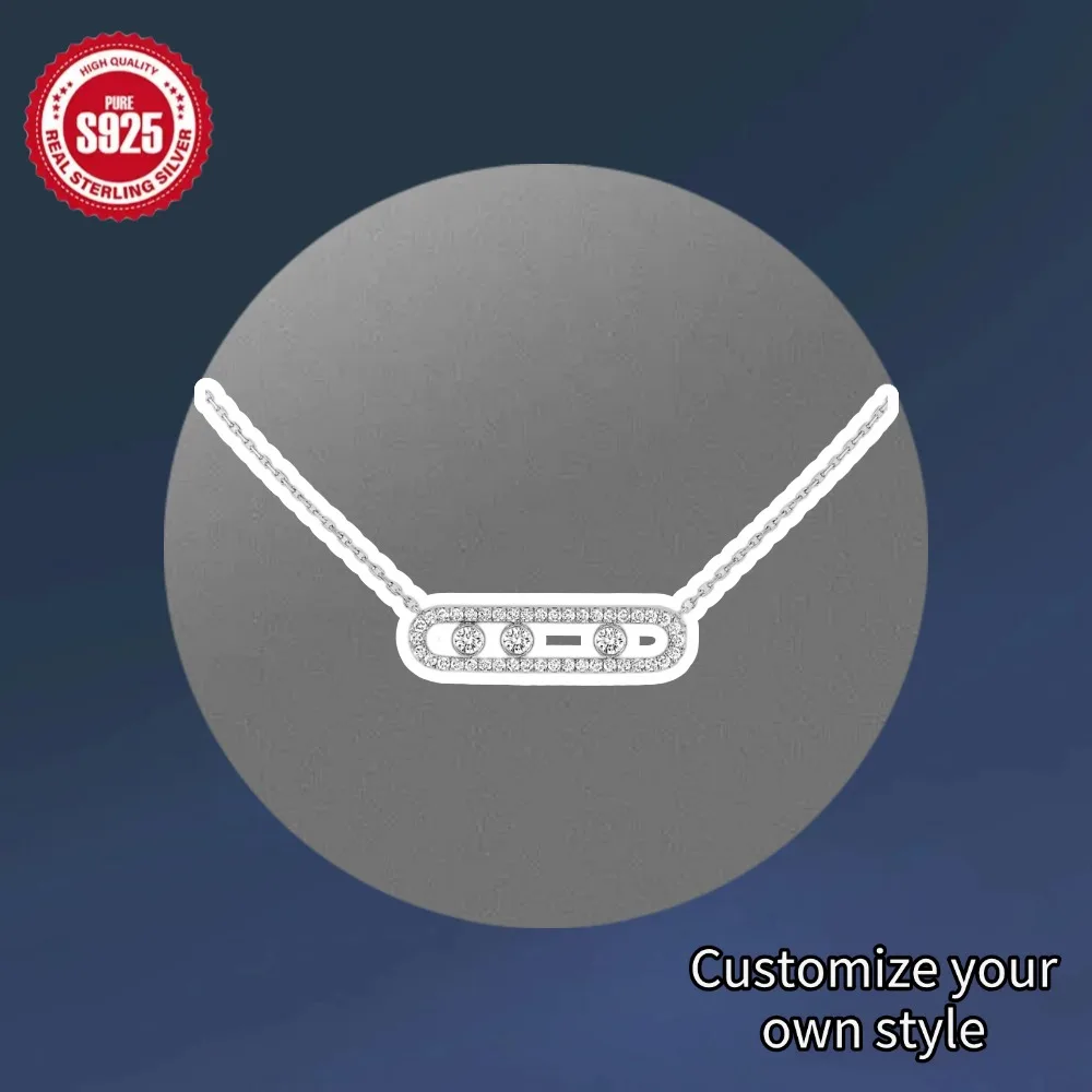 

Ожерелья из стерлингового серебра 925 пробы с тремя бриллиантами, модные и роскошные украшения, высококачественный подарок для подруги