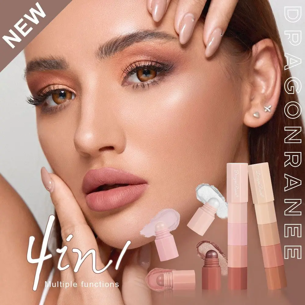 Makeup Lazy Eyeshadow Pencil Waterproof 4 color/set Highlighter Silkworm Pencil Non-Smudge Long Lasting Eyeshadow Crayon