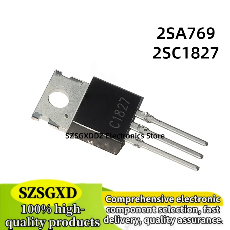 10 pcs/5 pairs new quality 2SC1827 2SA769 C1827 A769 TO-220 4A 100V audio power amplifier matching transistors