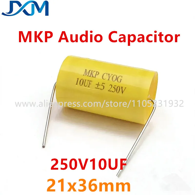 2-10PCS 250V Axial MKP Audio Capacitor 10UF 250V 21x36mm High-Quality Electrolytic Capacitor for Audio Equipment