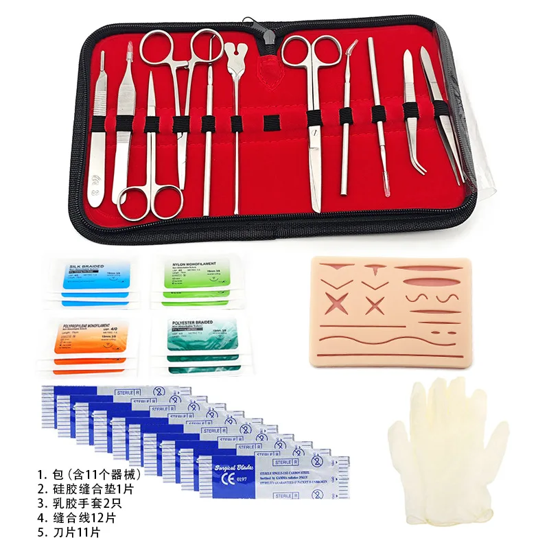 Teaching Surgical Suture Kit Medical Student Practice Anatomy Kit Simulation Silicone Suture Practice Mat