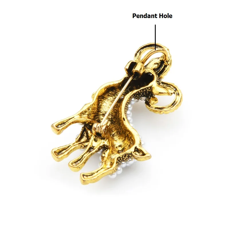 Vintage Perle Ziege Brosche Pins Mode Niedliche Schafe Tier Broschen Party Pins Kleidung Zubehör Geschenke – Detail 5