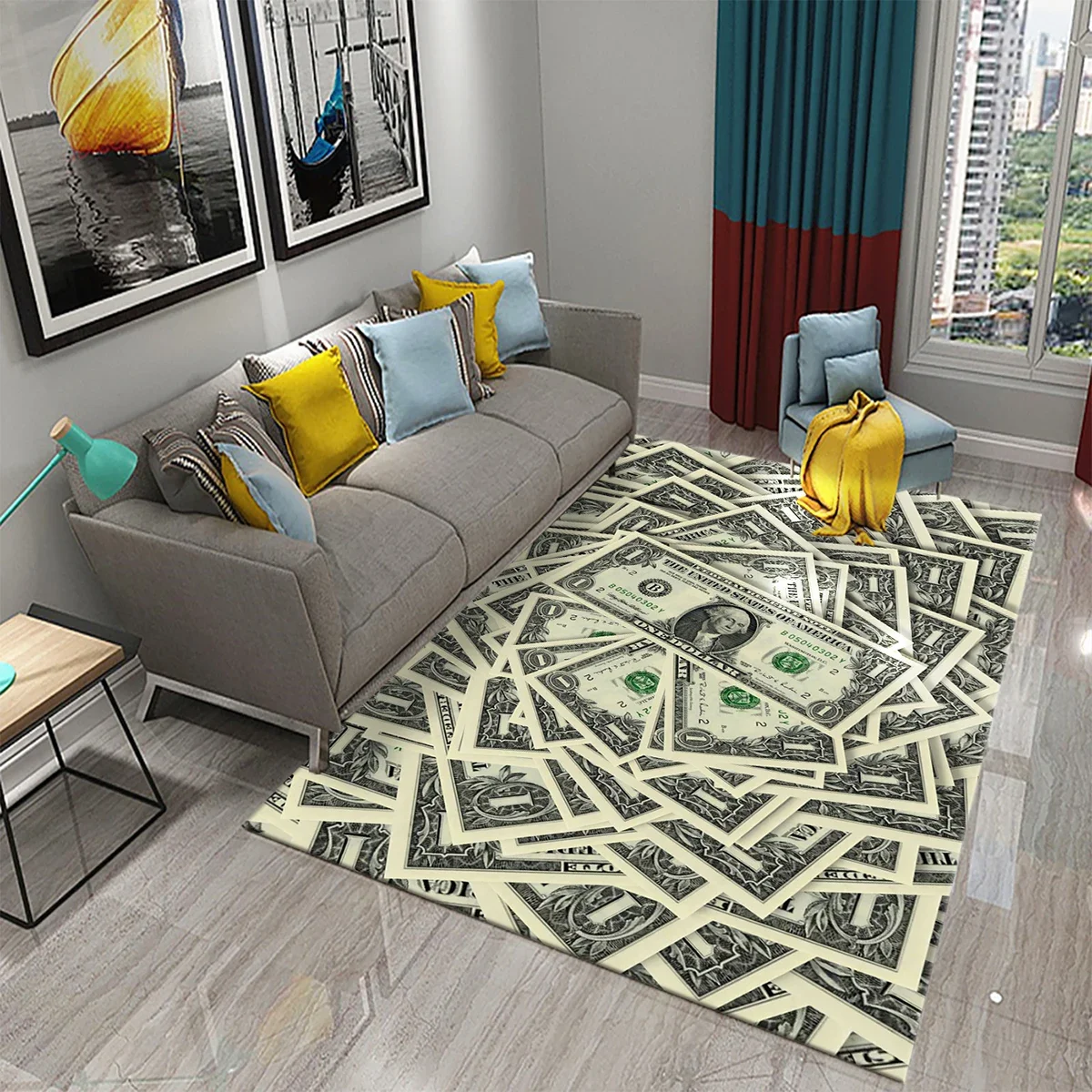 Dollar Money Pattern Carpet Hallway Entrance Doormat Living Room Floor Rugs Home Decor Kitchen Carpet Non-slip Bathroom Area Mat