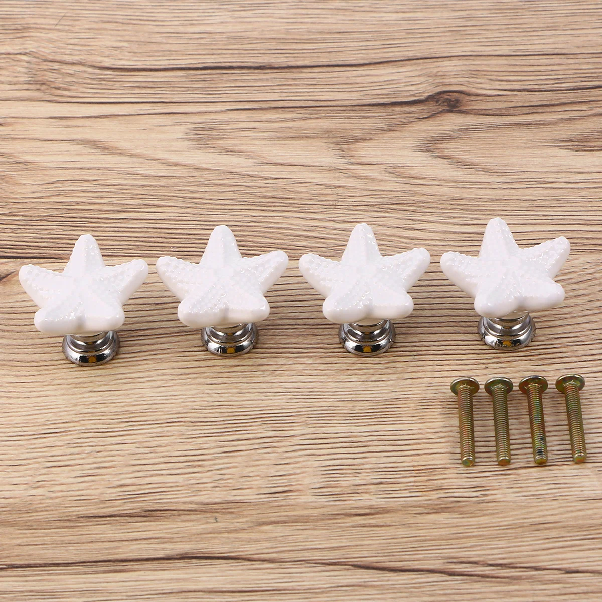 

4Pcs Ceramic Cabinet Knobs Zinc Alloy Sea Star Drawer Pull Handles for Furniture Wardrobe Cupboard Crystal Style Home