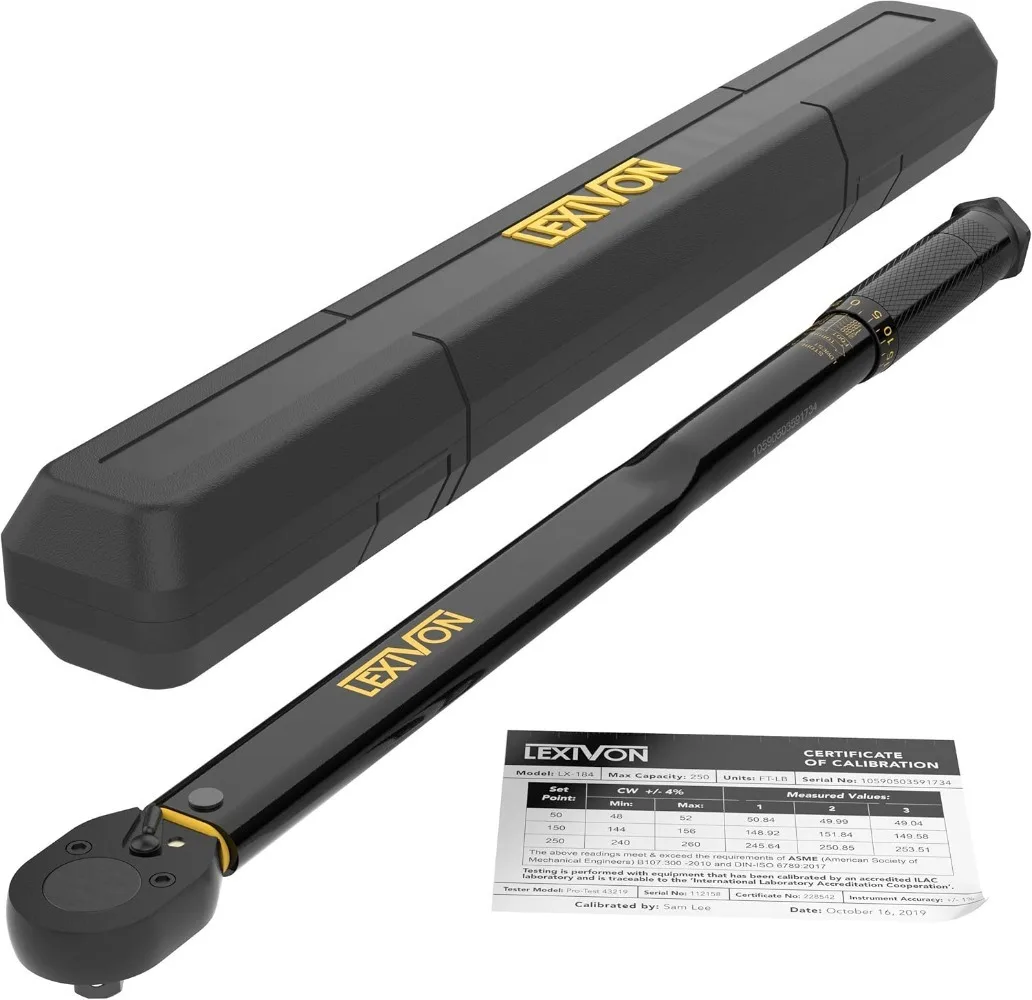 1/2-Inch Drive Click Torque Wrench 25-250 Ft-Lb/33.9-338.9 Nm (LX-184)