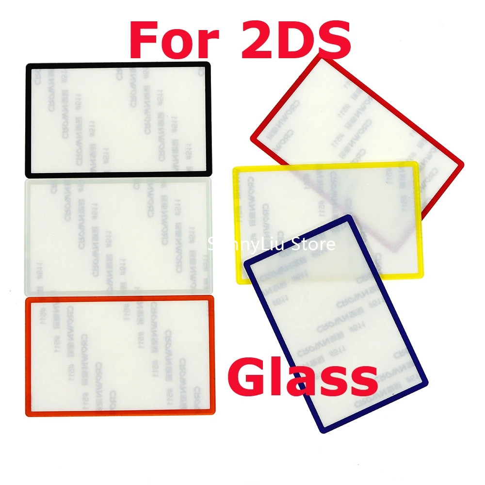 Lentille d'écran de protection en verre avec adhésif pour Nintendo 2DS, cadre supérieur d'écran, couvercle d'objectif, protecteur d'écran LCD, 1PC