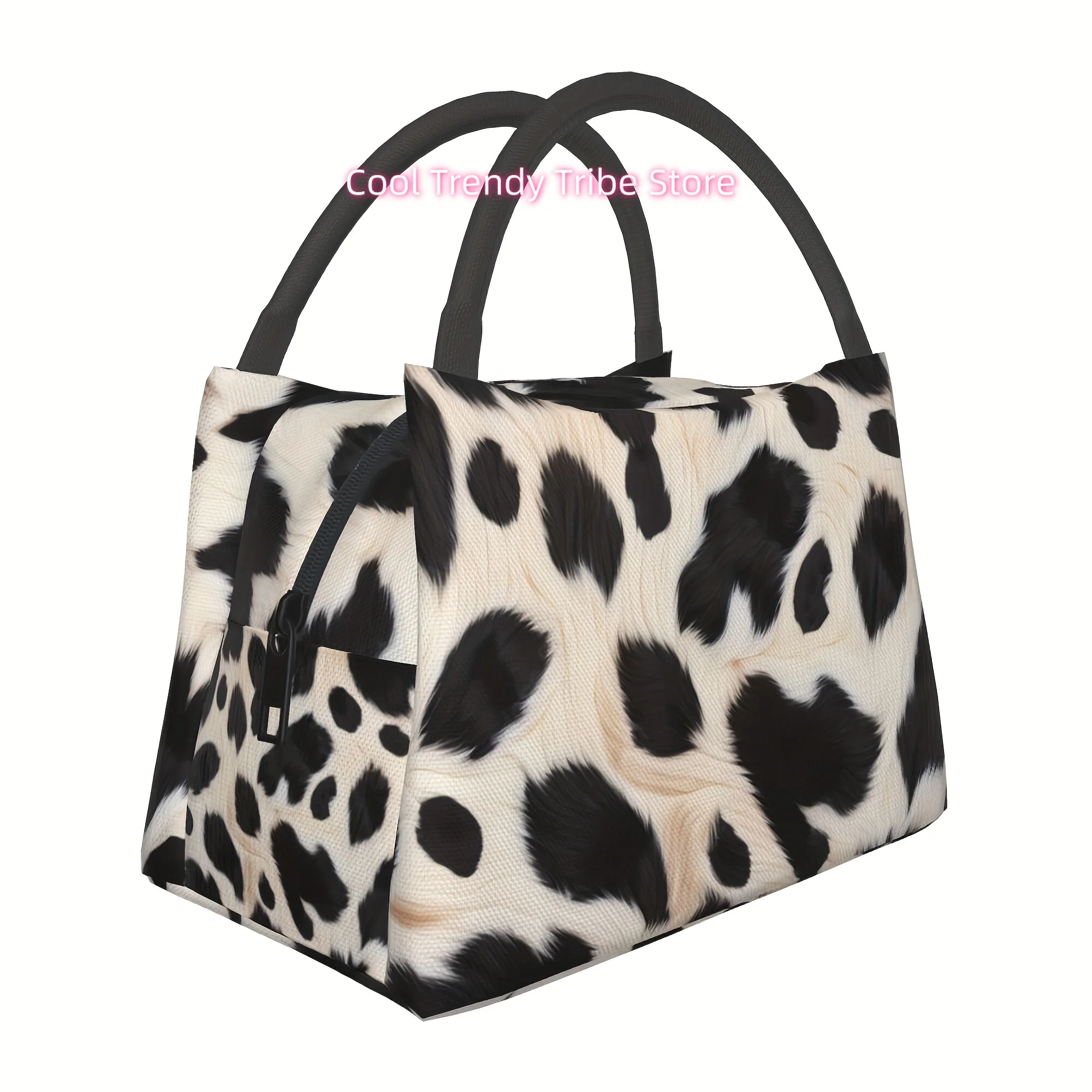 1pc Milk Cow Hair Reusable Fridge Bag, Insulated Bag, Insulated Lunch Bag,   for Camping, Picnics, Beach, Suitable for T