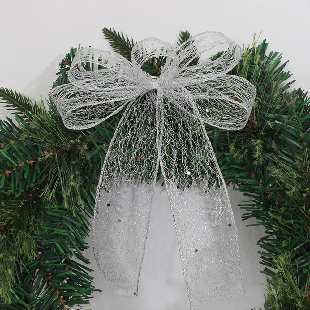 

Glitter Mesh Wired Ribbon for Christmas Presents Wrapping Wreaths Decorations Trim