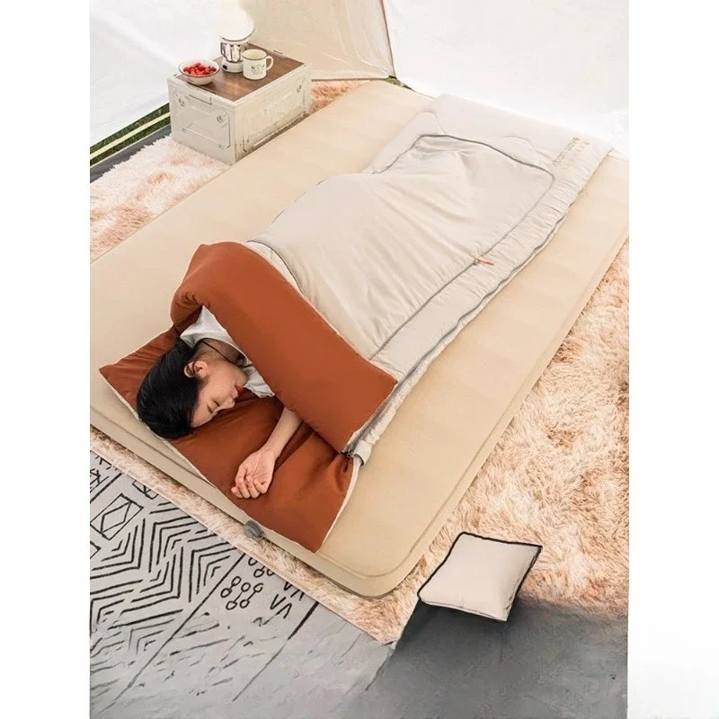 German craft throw pillow sleeping bag adult outdoor camping summer car travel portable double sleeping bag quilt dual purpose