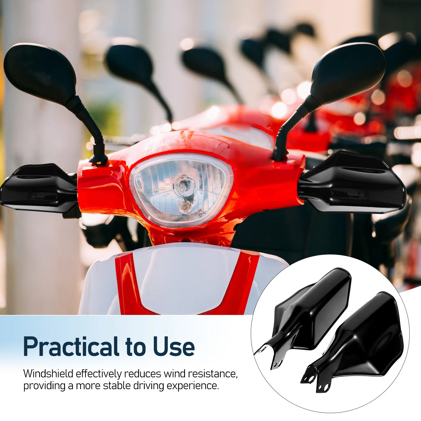 

1 Pair Motorcycle Handlebar Guard Windshield Universal Fit For Off-Road Bikes Durable Windproof Handguard Protector Accessory