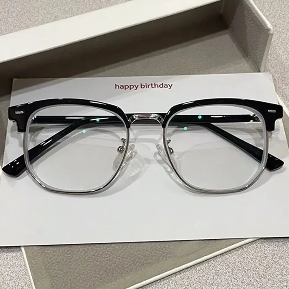 Fashion Classic Half Frame Reading Glasses Man Woman Luxury Designer Square Anti-Blue Light Eyewear Presbyopic Eyeglasses +1~+4