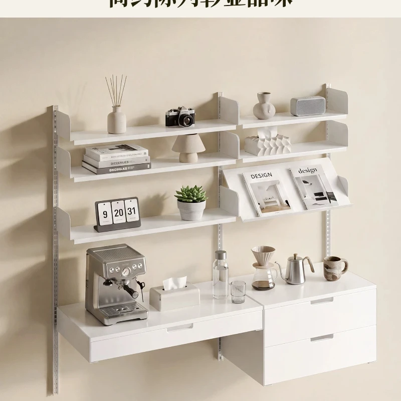 Study hole board display stand log wind household wall shelf hanging wall bookshelf simple display rack