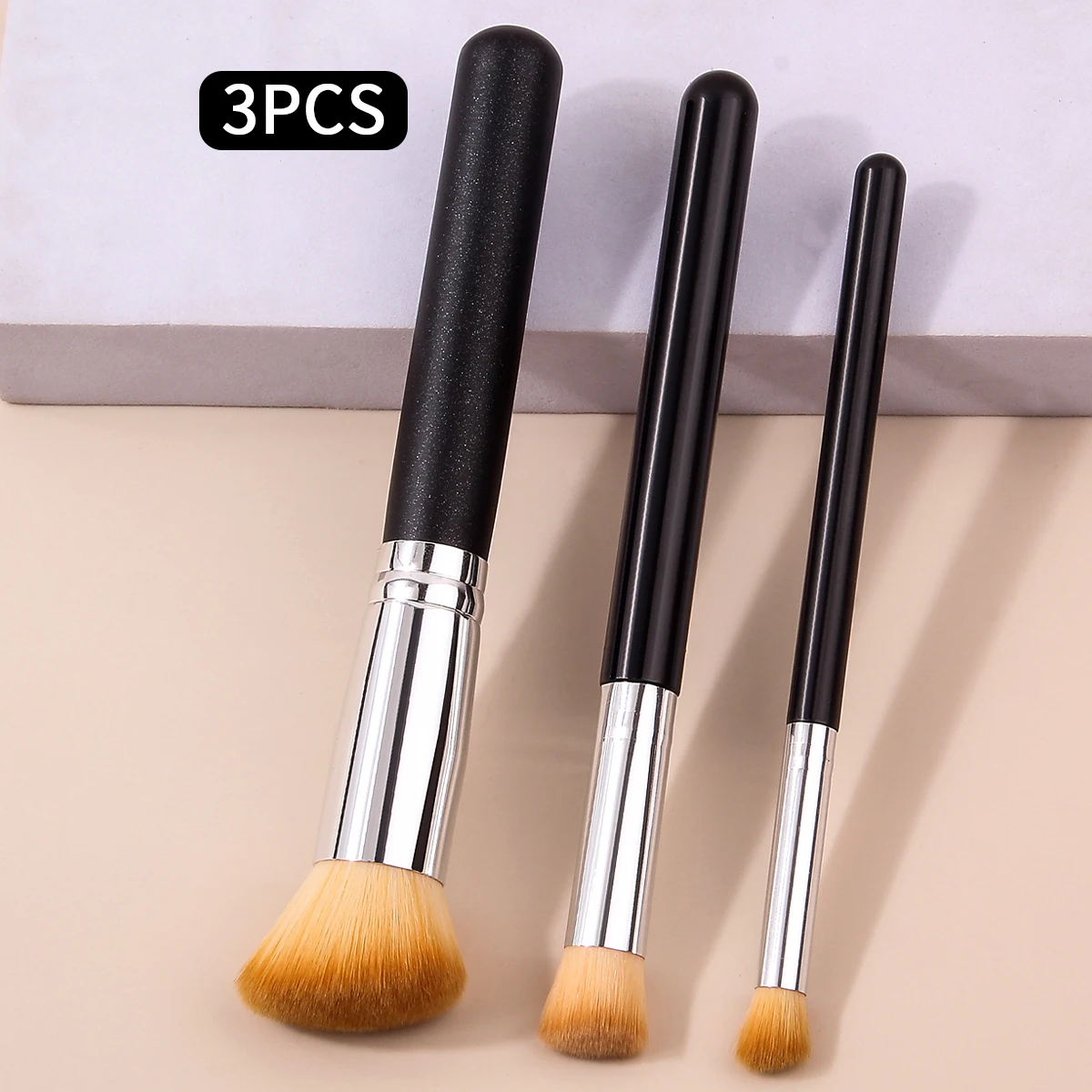 3 stks multifunctionele make-up borstel hoogtepunt borstel zachte haren draagbare blush borstel smudge borstel beginner make-up tool borstel