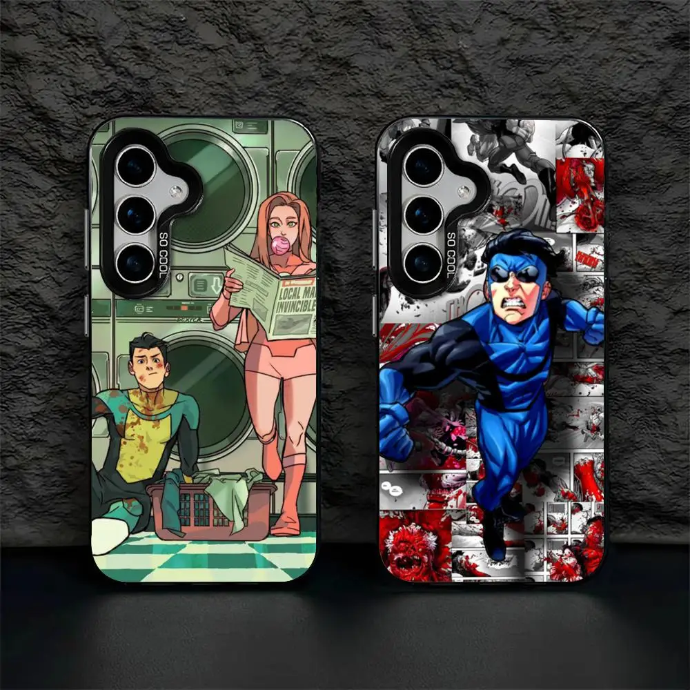 Cool Invincible Phone Case IMD Colorful Case Silver for Samsung Galaxy S25 S24 S23 S22 S21S20 Plus Ultra