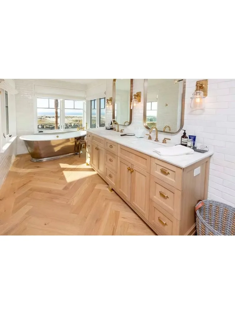 Versión personalizada piso de roble de ingeniería sólida en espiga duradero