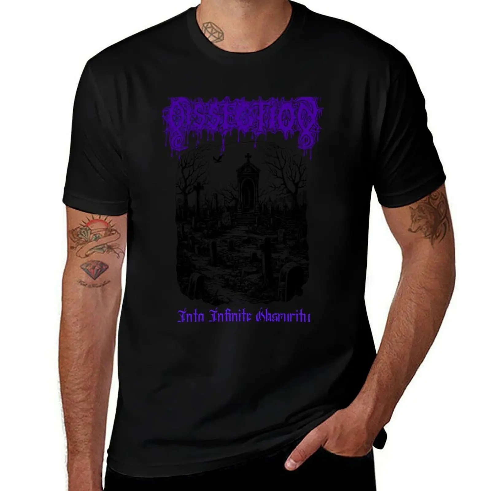 Dissection- Into Infinite Obscurity- T-shirt de démonstration respirant à manches courtes pour l'entraînement