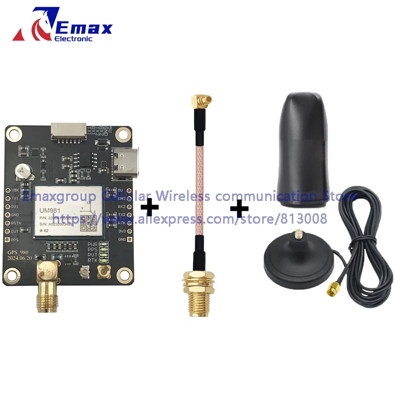 EM-981TD UM981 Core Board SMA Connector Module With EM-609 High-precision Antenna RTK GNSS Receiver