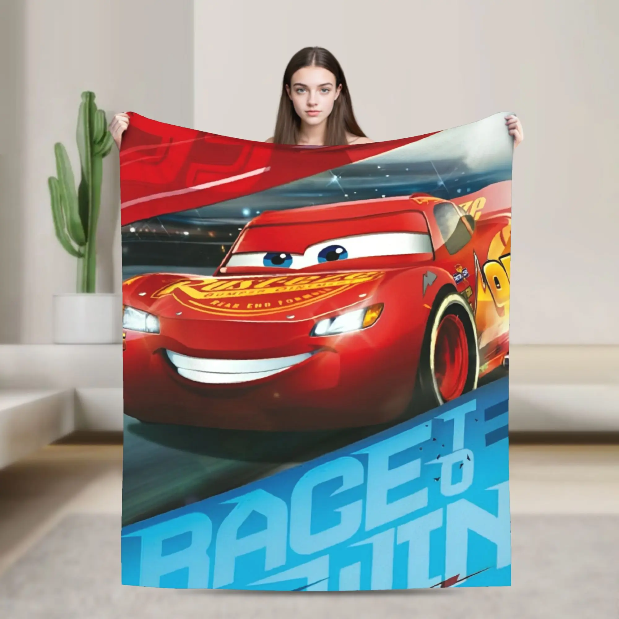 

Lightning Mcqueen Blanket Race to Win Flannel Throw Blankets Airplane Travel Decoration Ultra-Soft Warm Bedspreads