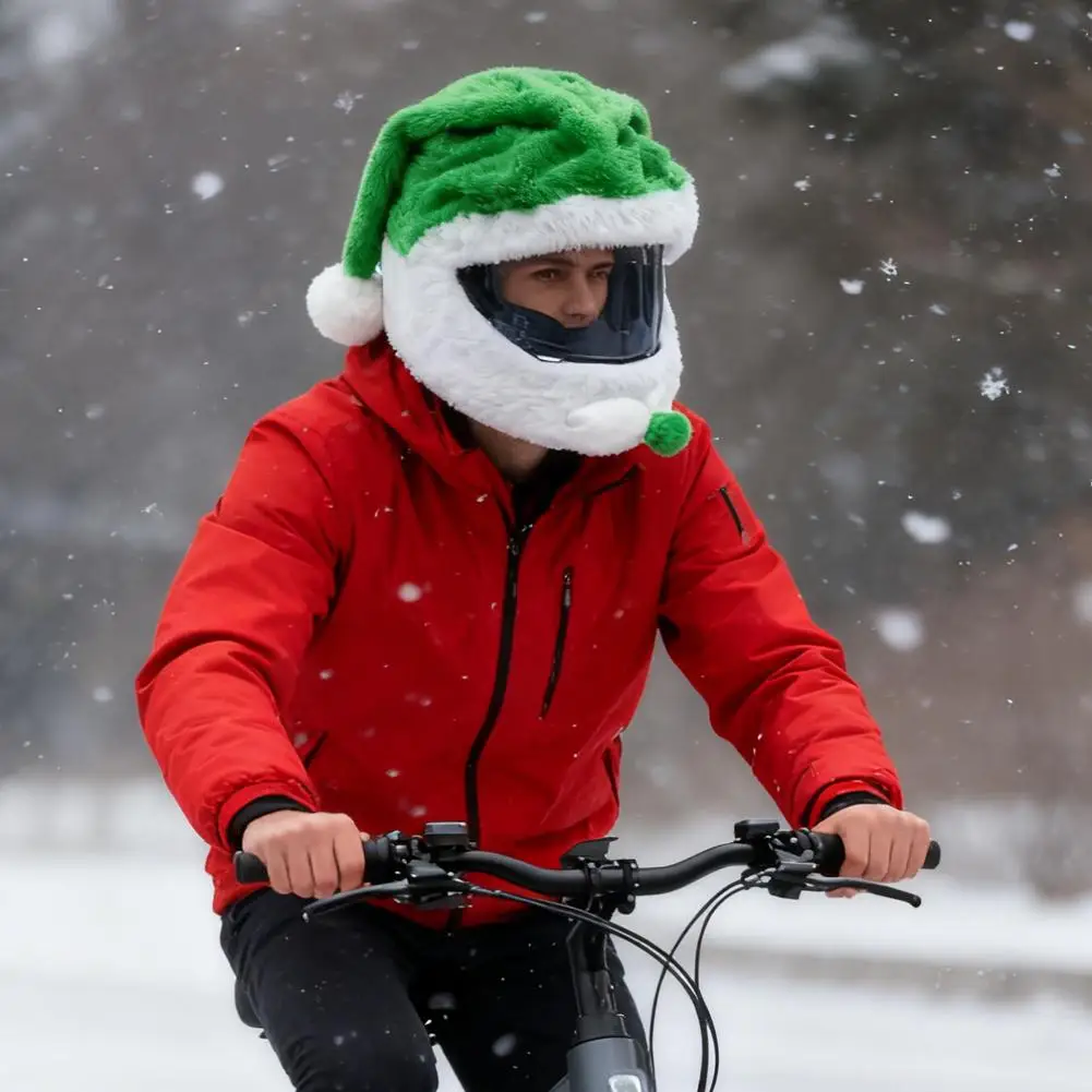 خوذة دراجة نارية الكرتون أفخم خوذة الدراجات خوذة كامل الوجه قبعة آمنة الغطاء الواقي سانتا دراجة نارية خوذة غطاء 2026 جديد #2