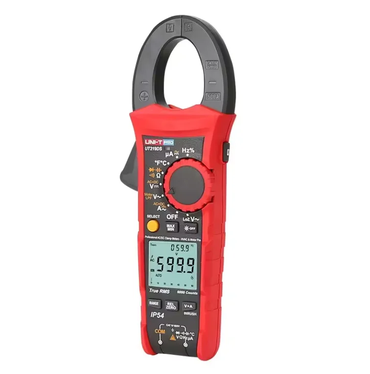 U NI-T UT219DS Professional Clamp Meter True RMS 33mm Jaw Measures Capacitance DC Current Resistance Continuity Diode 600V AC/DC