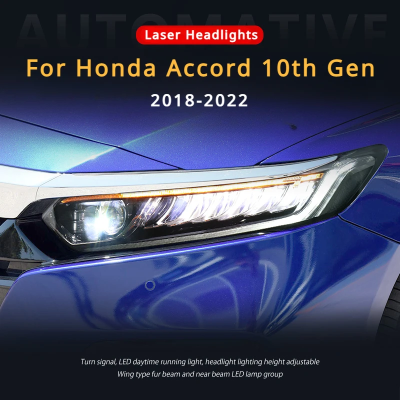 

2PC LED Headlight For Honda Accord 10th Gen 2018/2019/2020/2021/2022 Frontlamps Head Lamp Assembly Sequential Turning Signal DRL