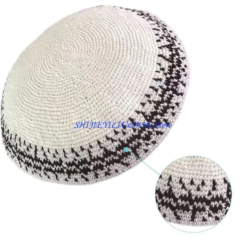 

E21F головные уборы в Саудовской Аравии, мусульманская мужская молитвенная шляпа, вязаная крючком исламская шляпа Саудовской