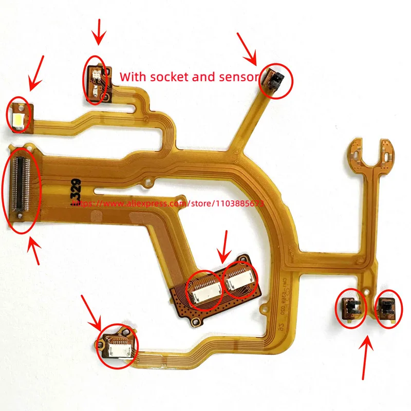 

For Canon G10 G11 G12 Lens Rear Flex Cable FPC with sensor and socket PowerShot Camera Spare Part