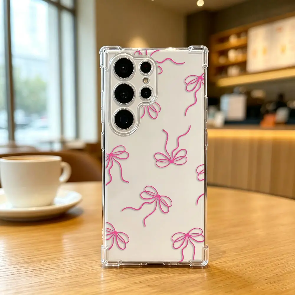 Cherry Valentine Clear Phone Case For Samsung A15 A16 A17 A23 A25 A26 A27 A32 A36 A37 A51 A52 A53 A54 A55 A56 A57 A73 Case Cover