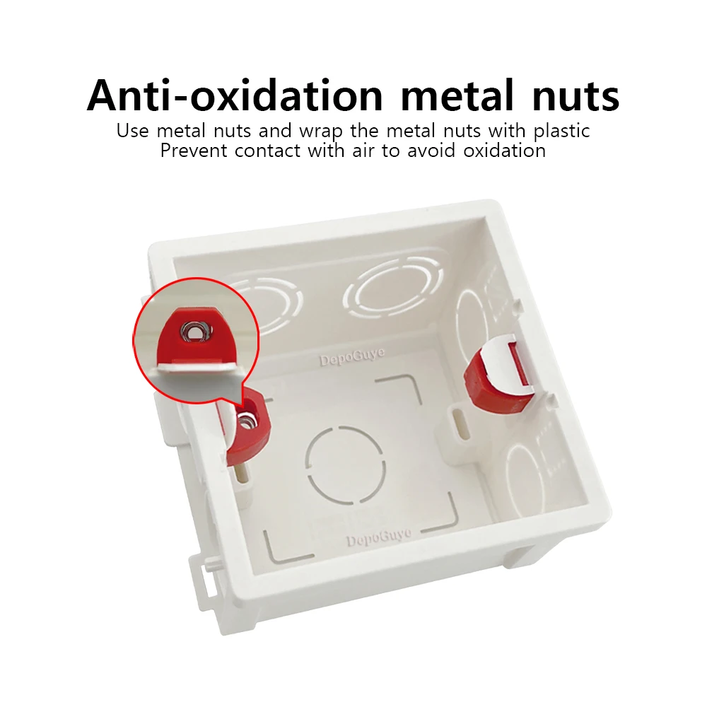 Model 86 General Electric mounting box, switch socket junction box hidden inside mounting box, electrical socket and accessories