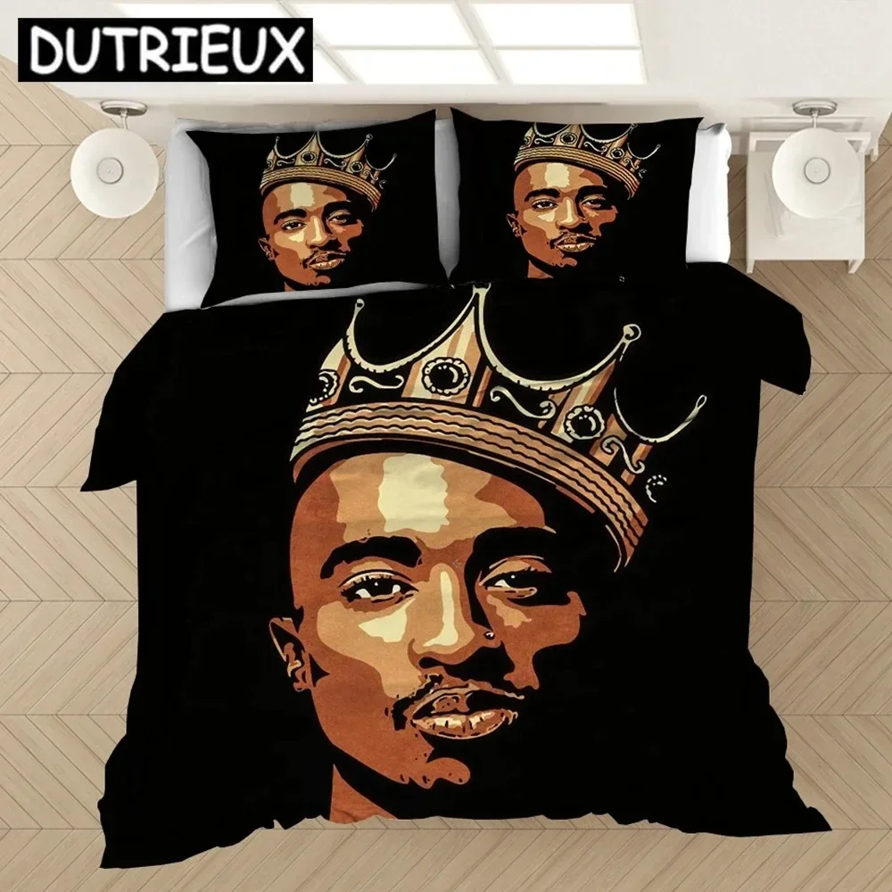 

Rapper Tupac 3D Printed Bedding Set Duvet Covers Pillowcases Comforter Bedding Set Bedclothes Bed Linen 01