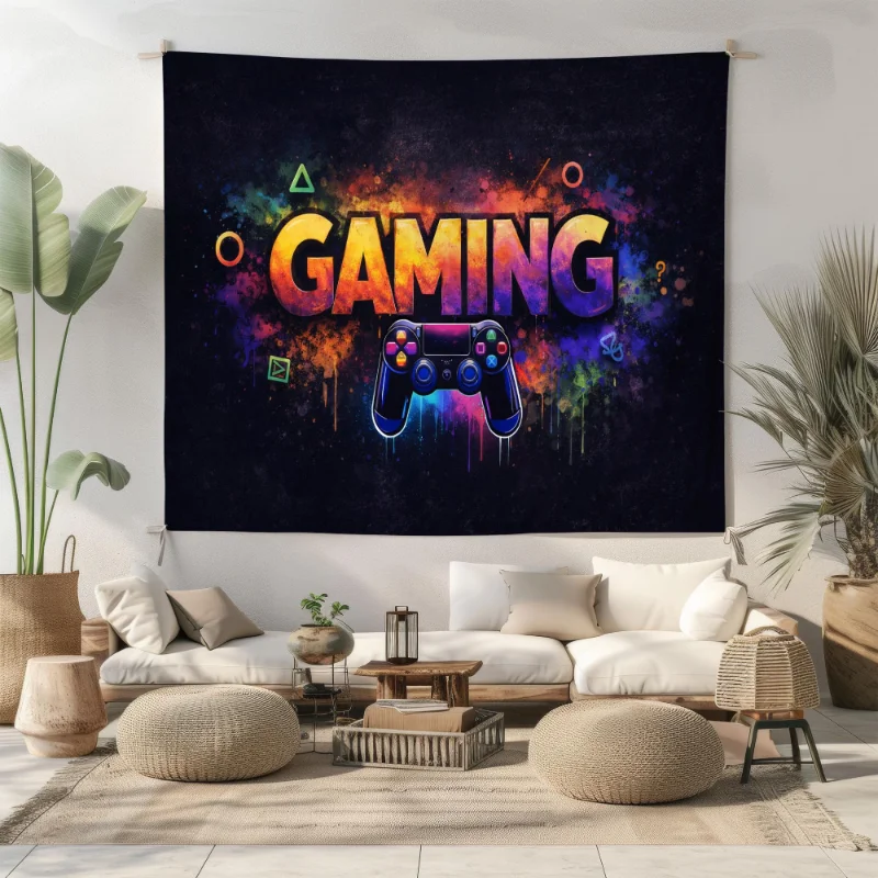 Esports Gaming Room - Tapeçaria de Jogos VIKAMA Neon com