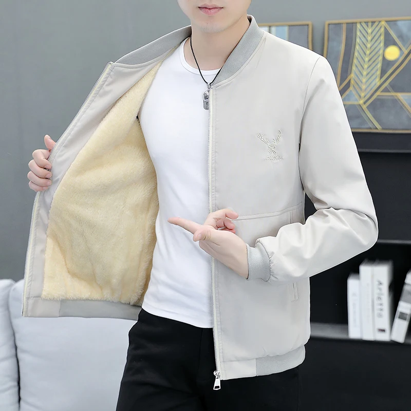 

Мужская утепленная куртка с воротником-стойкой на флисовой подкладке, осенне-зимняя, новая, модная, стильная, верхняя одежда из полиэфирного волокна на молнии