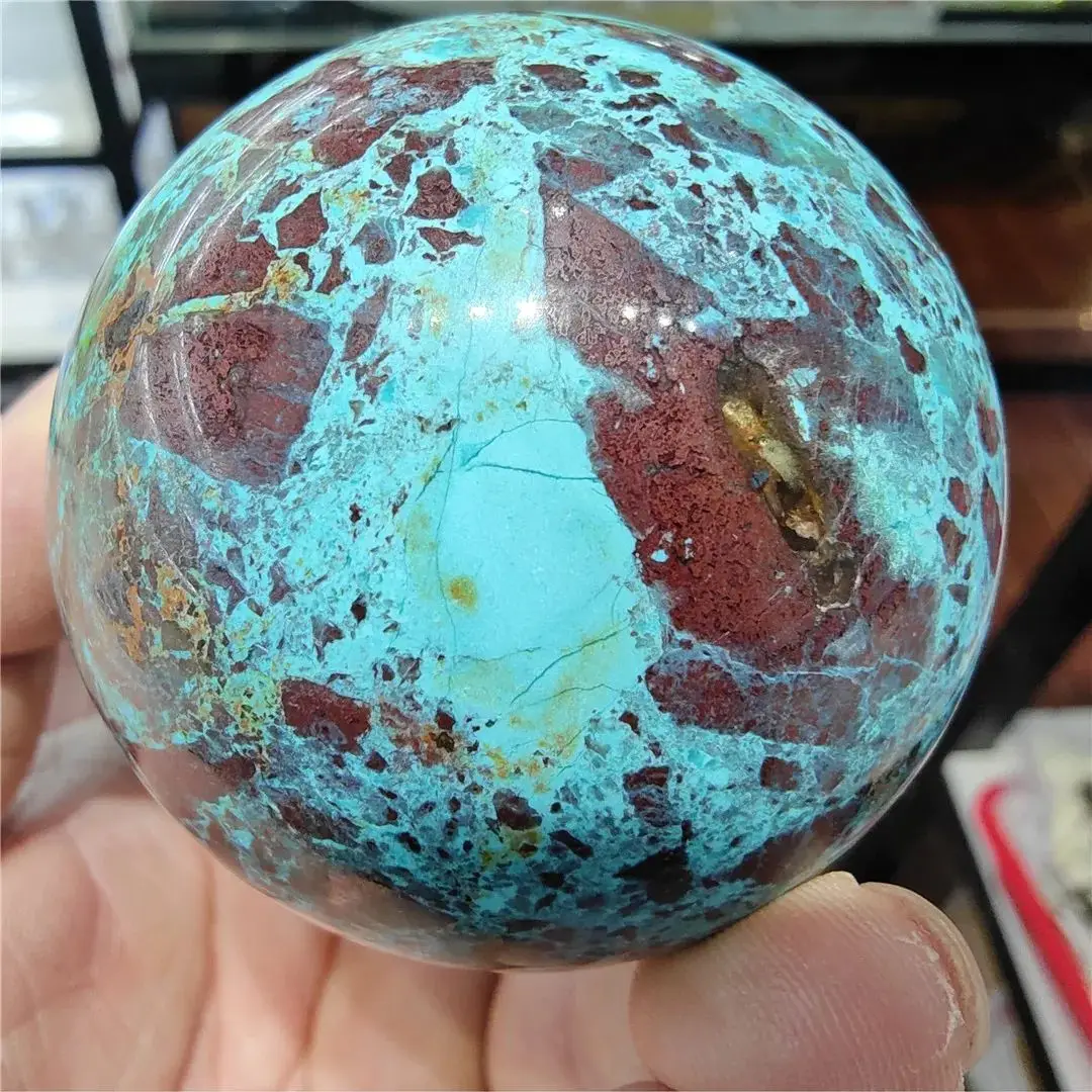 6-7cm Real Natural Peruvian Turquoise Mineral Ball Crystal Rocks Spheres Genuine Gemstone Precious Decor Expensive Stones 2025