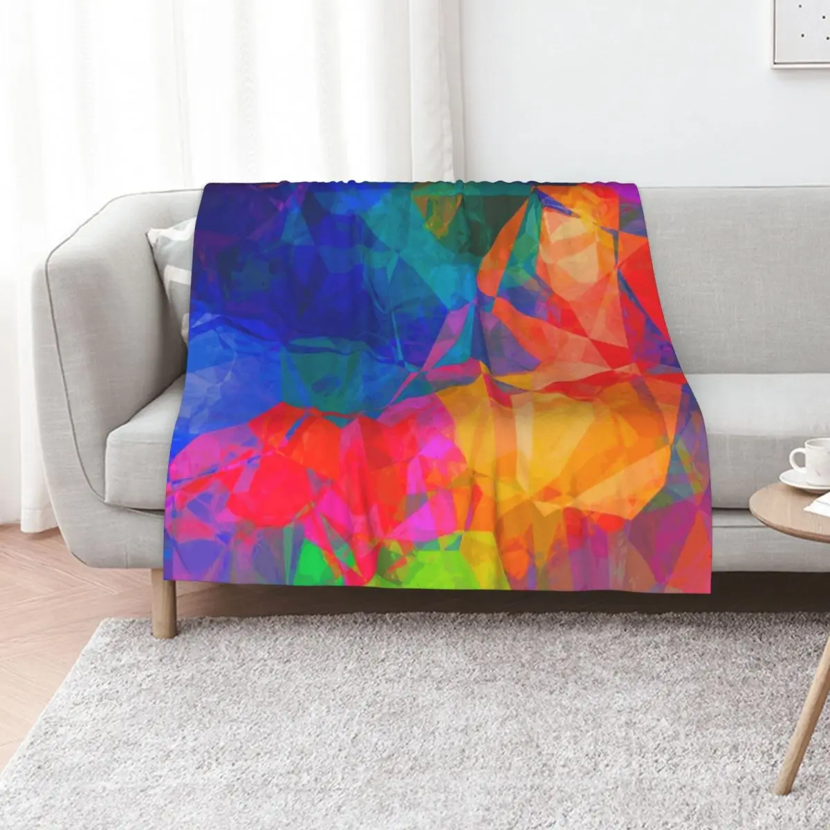 Vibrant Abstract Color Burst Throw Blanket Extra Large Throw Flannel Fabric bed plaid heavy to sleep Plaid Beautifuls Blankets