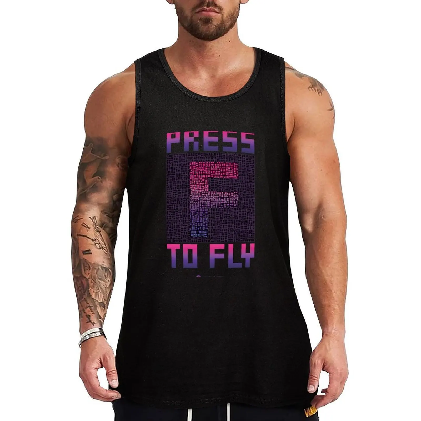 

PRESS F TO FLY Tank Top Gym Tank Top Quick Dry Sleeveless Fitness Shirt