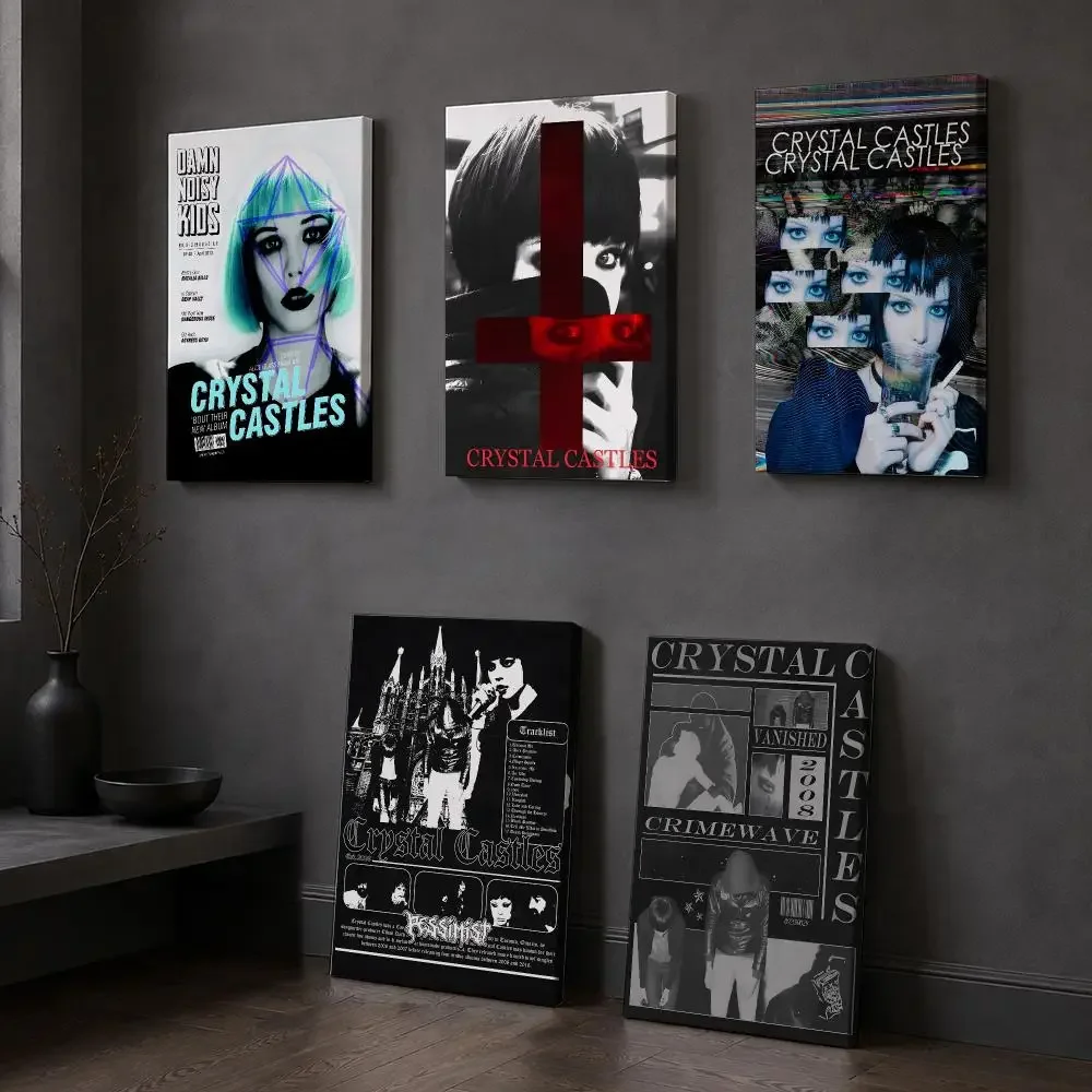 Band C-Crystal C-Castles Framed Wall Painting Wood Framed Canvas Poster HD Wall Art For Bedroom Hallway Bar Office Home Decor