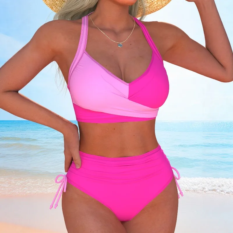Swimming Suit for Women Micro Bikini Bathing New Fashion European and American Over-the-Shoulder High-Waisted Sexy Beachwear