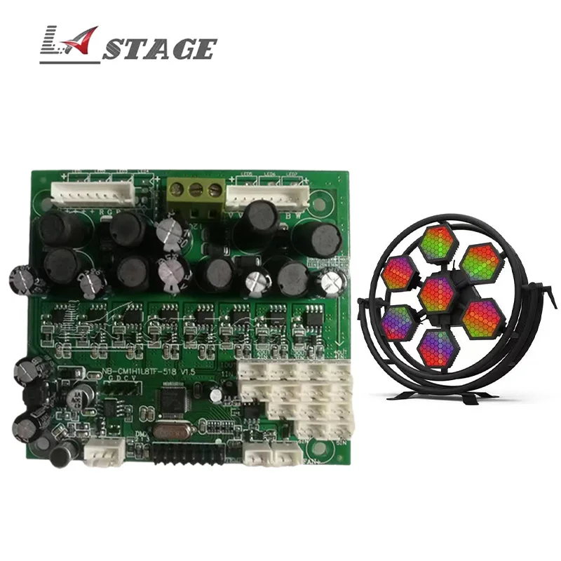 Effects light Motherboard 7 head retro circular effects light