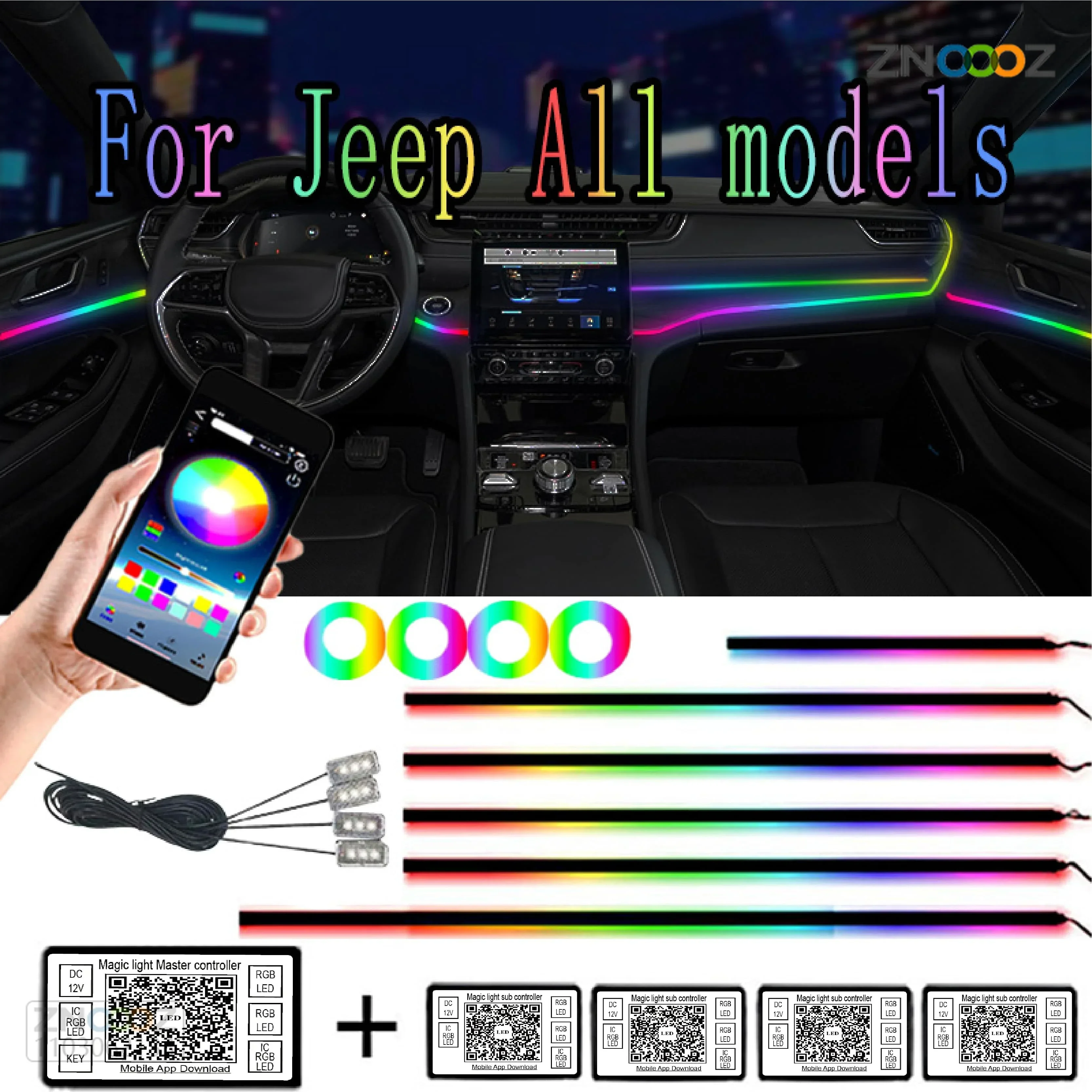 

Для Jeep 64 цвет симфония RGB Автомобильная фотография интерьер окружающей среды