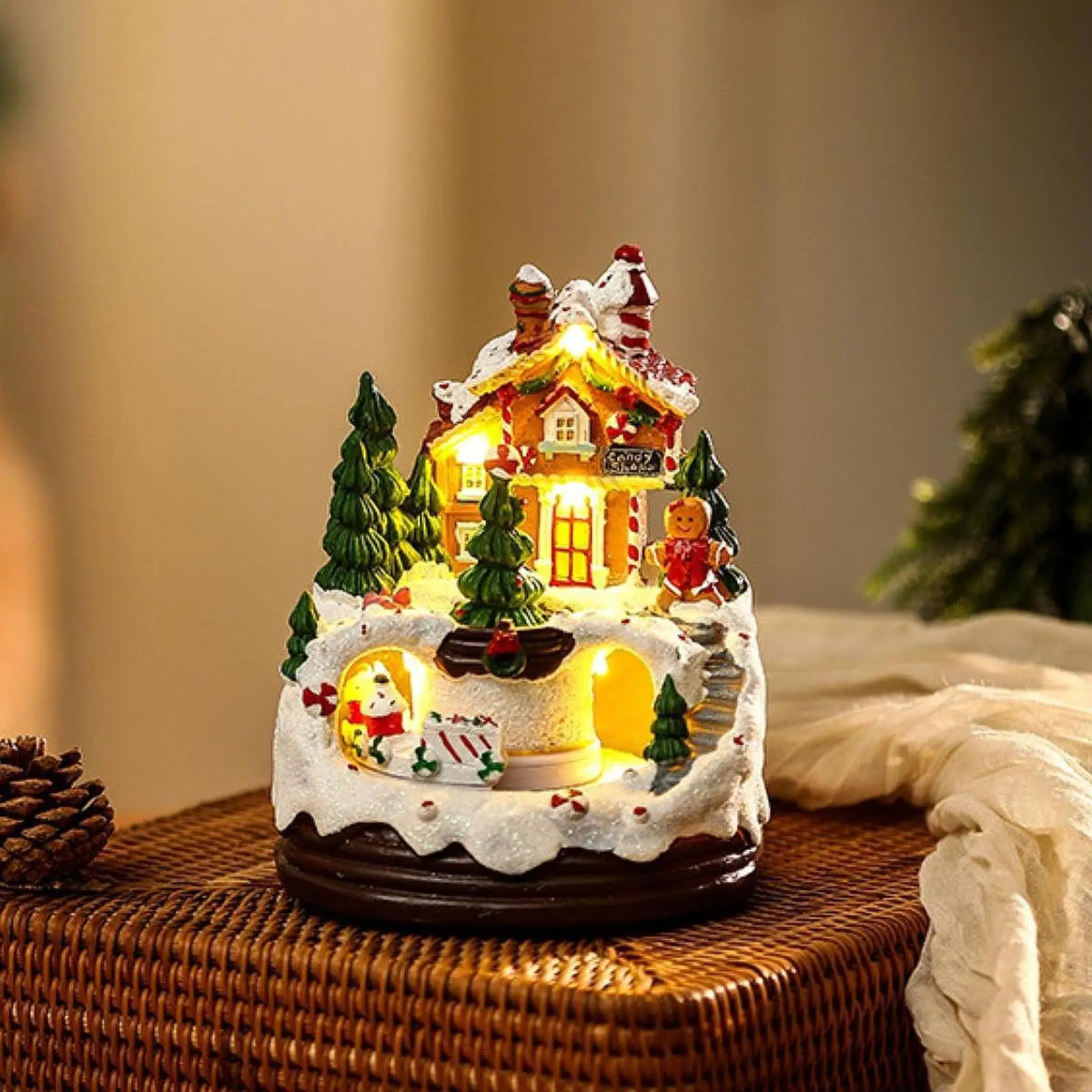 Lighted Village House Building Home Holiday House Christmas Decoration House