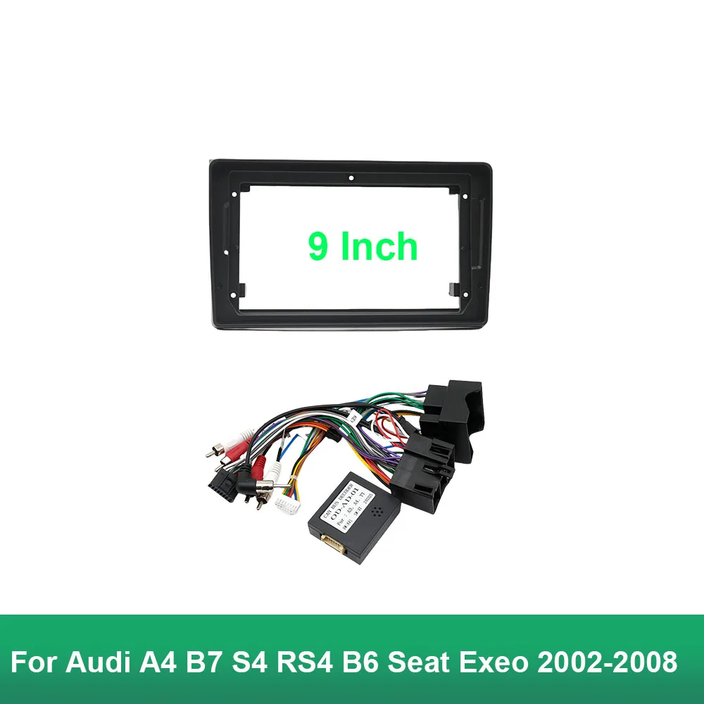 9 Inch  Car Fascia Frame Adapter Canbus Box Decoder Android Radio Dash Fitting Panel Kit For Audi A4 B7 S4 RS4 B6 Seat Exeo