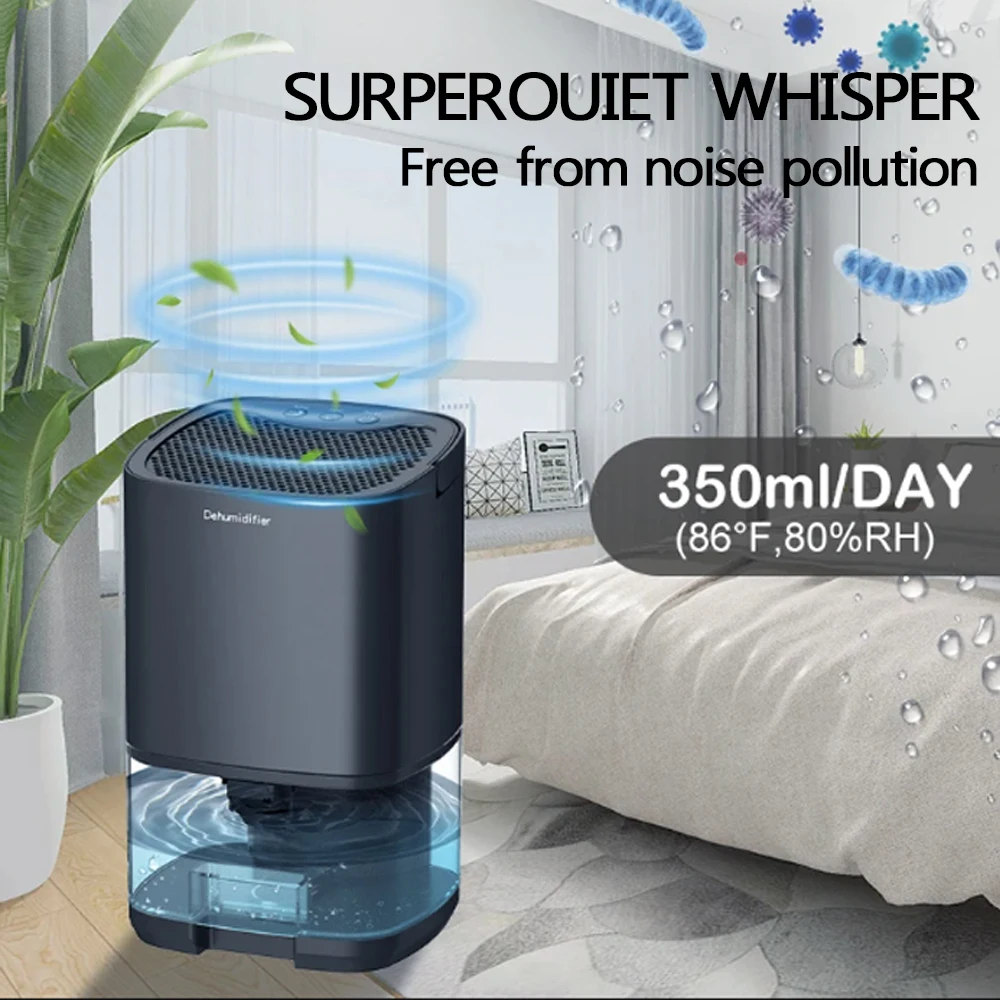 Portable Dehumidifier for Air Filter Home Mini Dehumidifier Bedroom Office Silent Moisture Absorption Small Dehumidifier