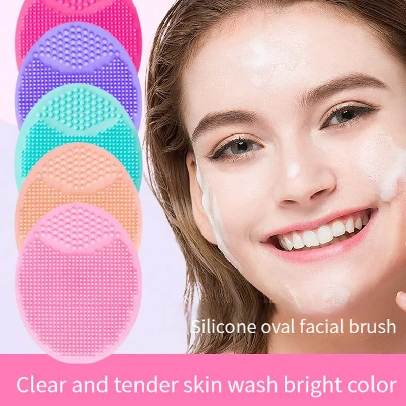 Silicone Face Wash Brush Clean Pores Baby Shampoo Brush Baby Bath Brush Soft Hair Round Shampoo Comb Home Use