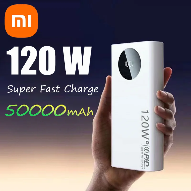 Xiaomi 120W 50000mAh Power Bank ad alta capacità caricabatteria portatile Powerbank a ricarica rapida per iPhone Samsung Huawei 2024