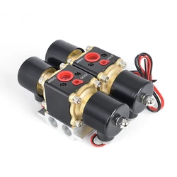 Universal DC12V 200PSI air cycling dual station manifold solenoid valve automotive air suspension