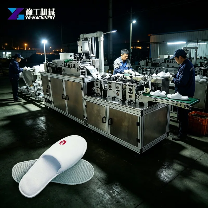 Full Automatic Nonwoven Slipper Making Machine with Flexo PrinUnit Adjustable Size Color for Hospital Hotel Travel Kit Wholesale