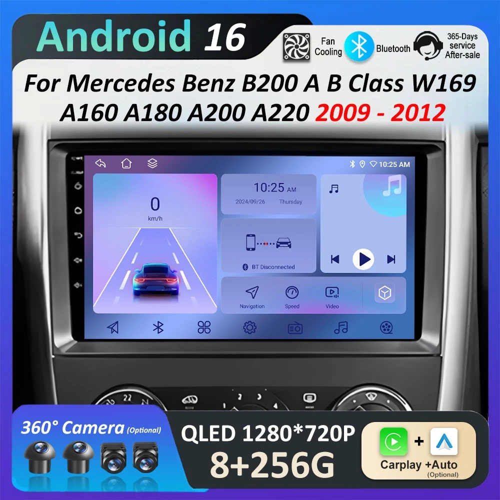 

for Mercedes Benz B200 A B Class W169 A160 A180 A200 A220 2009 2010 2011 - 2012 Wireless Carplay Car Multimedia Video Player 4G