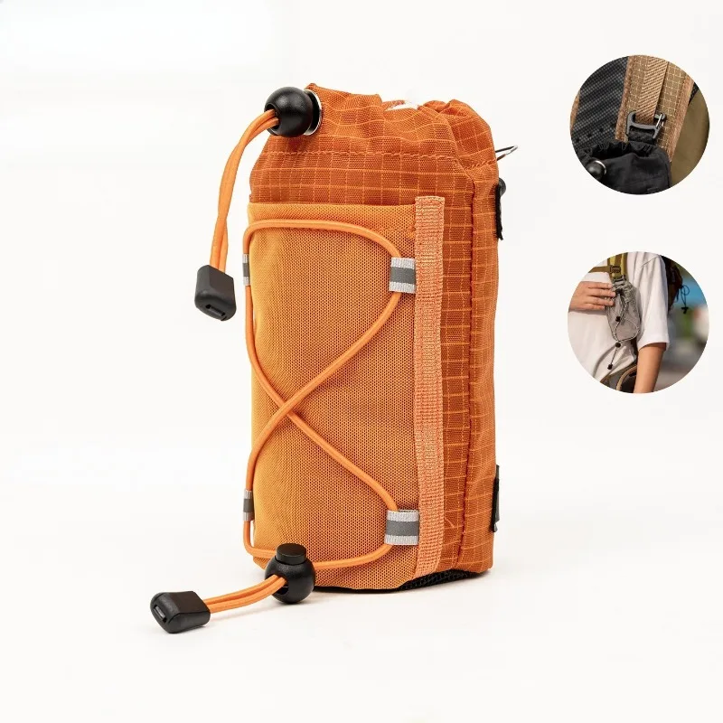Accesorio para Mochila de Exterior, Bolsa para Teléfono, Ultraligera, de Nailon, con Correa para el Hombro, Porta Botella de Agua para Senderismo, Bolsa de Almacenamiento Pequeña